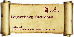 Mayersberg Atalanta névjegykártya